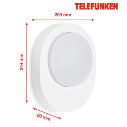 Telefunken 312006TF - LED Venkovní nástěnné svítidlo LED/8W/230V IP44 bílá