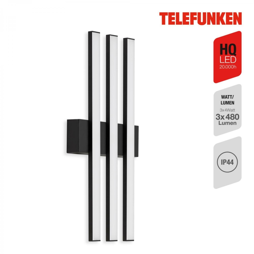 Telefunken 313105TF - LED Venkovní nástěnné svítidlo 3xLED/4W/230V IP44