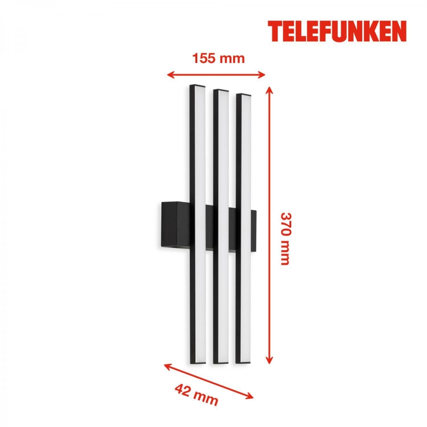Telefunken 313105TF - LED Venkovní nástěnné svítidlo 3xLED/4W/230V IP44