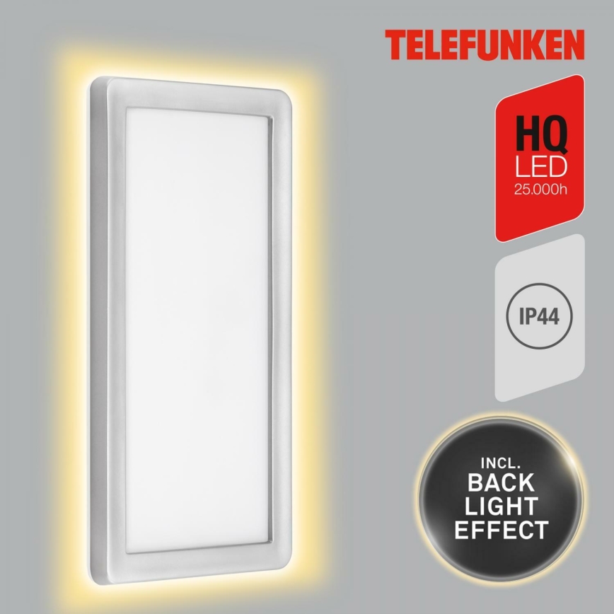 Telefunken 313604TF - LED Venkovní nástěnné svítidlo LED/16W/230V IP44 stříbrná
