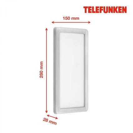 Telefunken 313604TF - LED Venkovní nástěnné svítidlo LED/16W/230V IP44 stříbrná