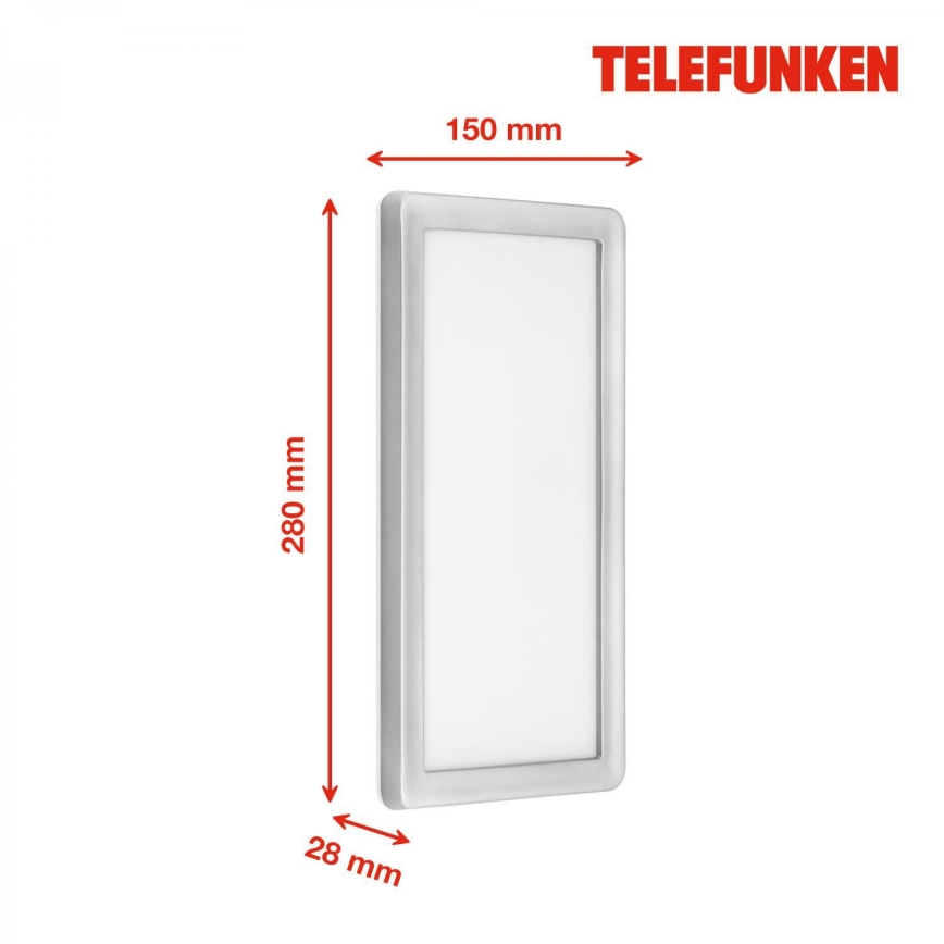 Telefunken 313604TF - LED Venkovní nástěnné svítidlo LED/16W/230V IP44 stříbrná