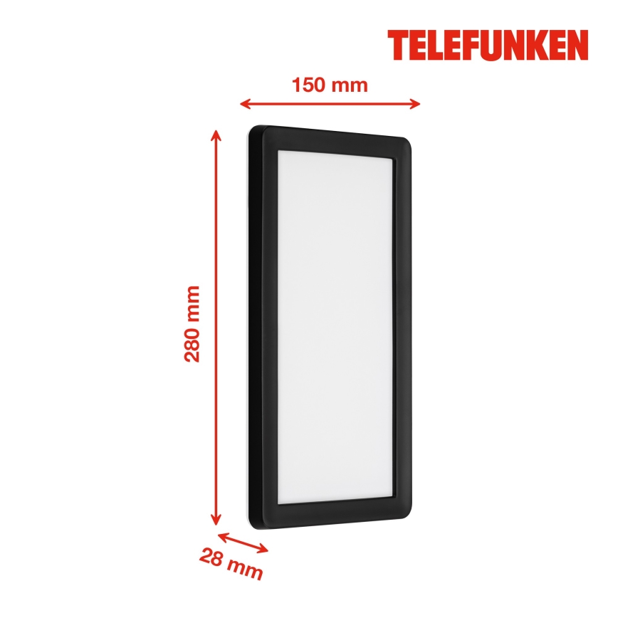 Telefunken 313605TF - LED Venkovní nástěnné svítidlo LED/16W/230V IP44 černá
