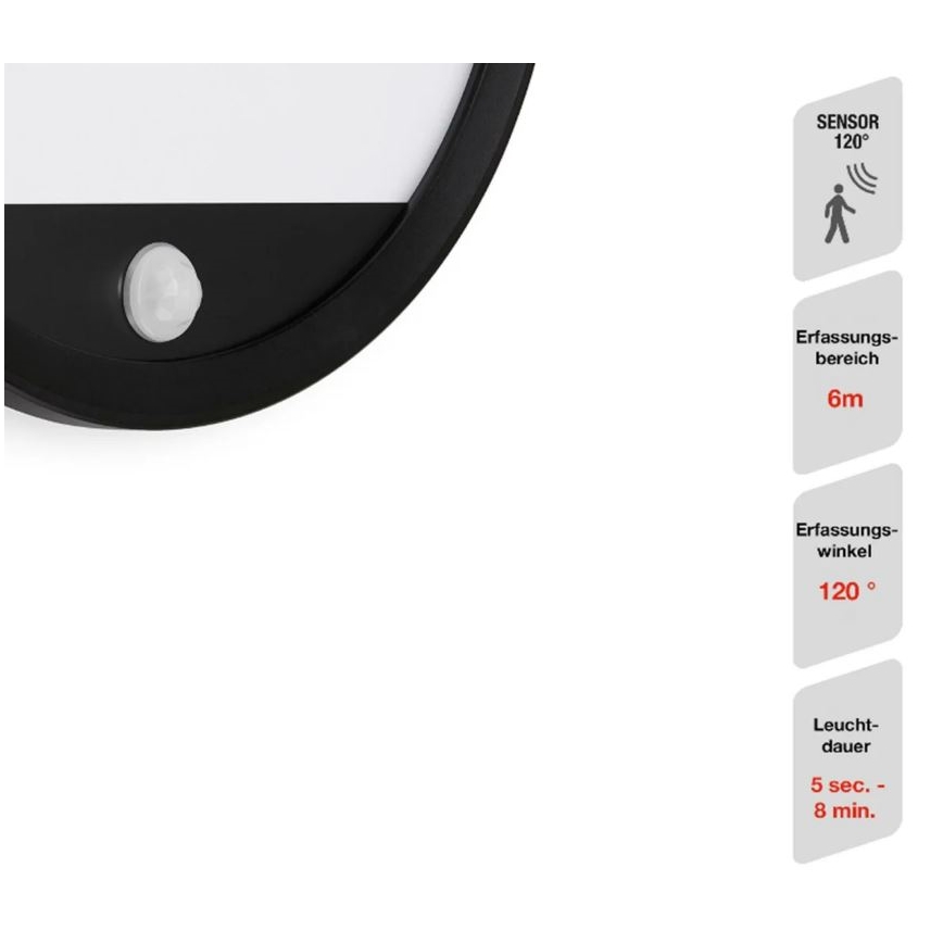 Telefunken 313705TF - LED Venkovní nástěnné svítidlo se senzorem LED/15W/230V IP44