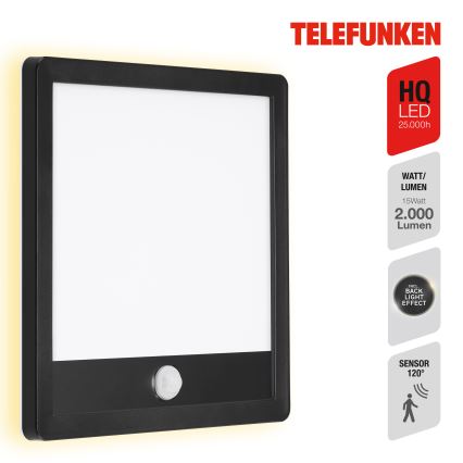 Telefunken 313805TF - LED Venkovní nástěnné svítidlo se senzorem LED/15W/230V IP44