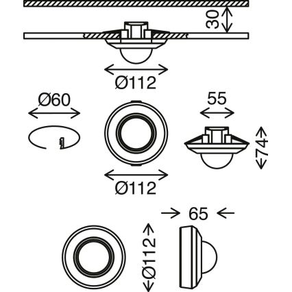 Telefunken 314705TF - Venkovní senzor pohybu 360° IP44 černá