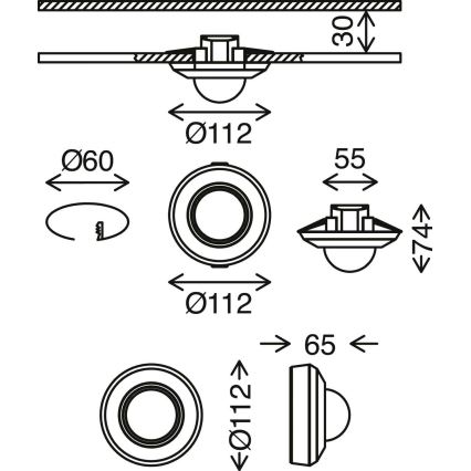 Telefunken 314705TF - Venkovní senzor pohybu 360° IP44 černá