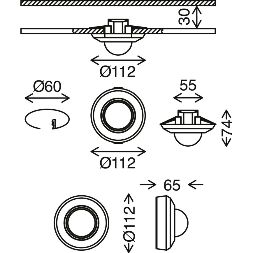 Telefunken 314705TF - Venkovní senzor pohybu 360° IP44 černá