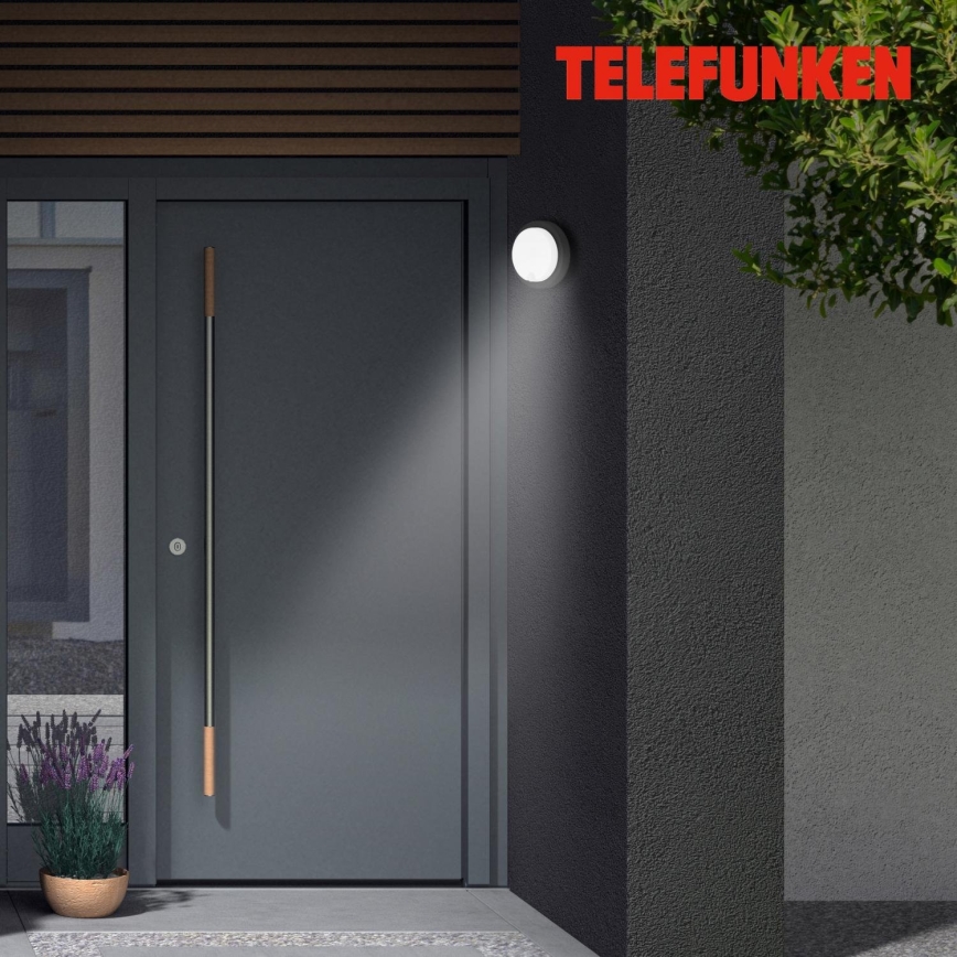 Telefunken 315305TF - LED Venkovní nástěnné svítidlo se senzorem LED/12W/230V IP44 černá