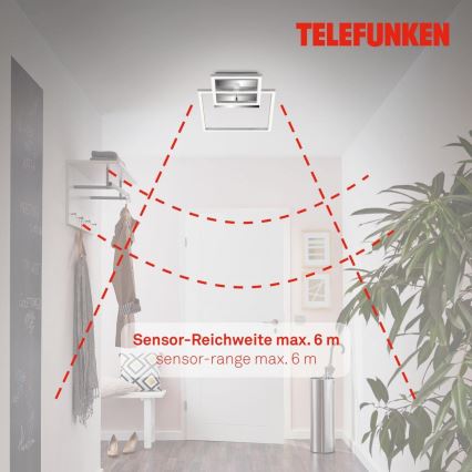 Telefunken 318608TF - LED Stropní svítidlo se senzorem FRAME LED/17W/230V 3000K matný chrom