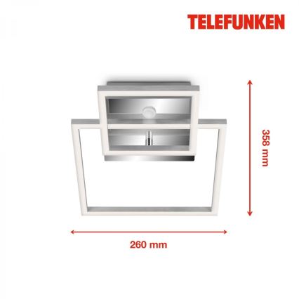 Telefunken 318608TF - LED Stropní svítidlo se senzorem FRAME LED/17W/230V 3000K matný chrom
