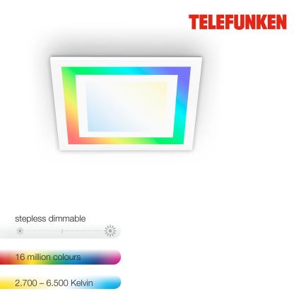 Telefunken 318706TF - LED RGBW Stmívatelný panel LED/18W/230V 3000-6500K + dálkové ovládání