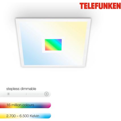 Telefunken 319106TF - LED RGBW Stmívatelné stropní svítidlo LED/24W/230V 2700-6500K bílá + dálkové ovládání