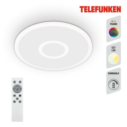 Telefunken 319306TF - LED RGBW Stmívatelné svítidlo LED/22W/230V 2700-6500K + dálkové ovládání