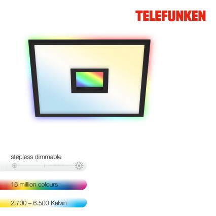 Telefunken 319405TF - LED RGBW Stmívatelné svítidlo LED/24W/230V 2700-6500K černá + dálkové ovládání