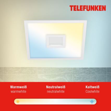 Telefunken 319406TF - LED RGBW Stmívatelné stropní svítidlo LED/24W/230V 2700-6500K bílá + dálkové ovládání