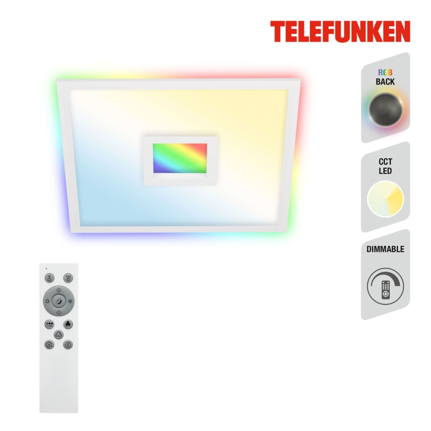 Telefunken 319506TF - LED RGBW Stmívatelné stropní svítidlo LED/36W/230V 2700-6500K bílá + dálkové ovládání