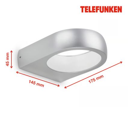 Telefunken 320204TF - LED Venkovní nástěnné svítidlo LED/6,5W/230V IP44 matný chrom