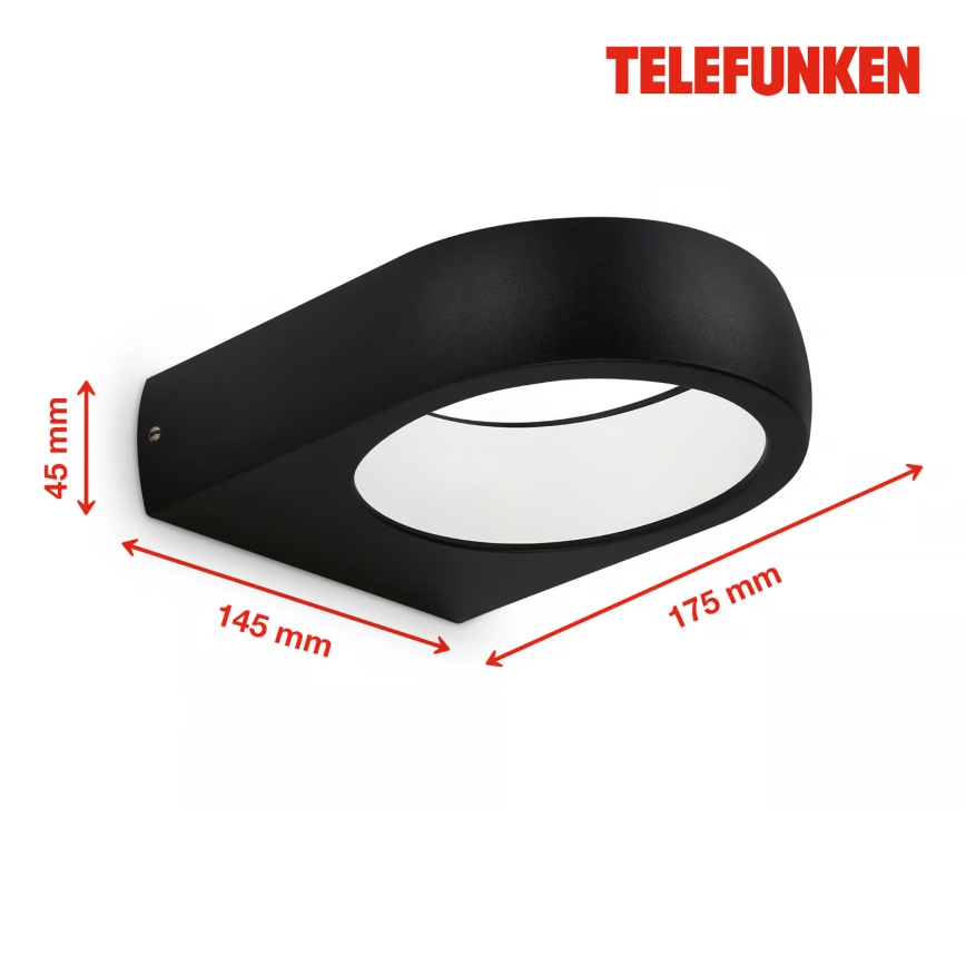 Telefunken 320205TF - LED Venkovní nástěnné svítidlo LED/7,5W/230V IP44 černá