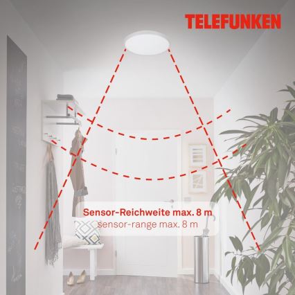 Telefunken 601604TF - LED Koupelnové stropní svítidlo se senzorem LED/12W/230V IP44 pr. 29 cm