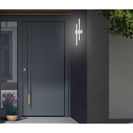 Telefunken - LED Venkovní nástěnné svítidlo 2xLED/4W/230V IP44 stříbrná