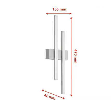 Telefunken - LED Venkovní nástěnné svítidlo 2xLED/4W/230V IP44 stříbrná