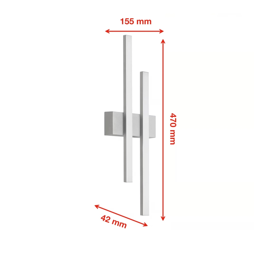 Telefunken - LED Venkovní nástěnné svítidlo 2xLED/4W/230V IP44 stříbrná
