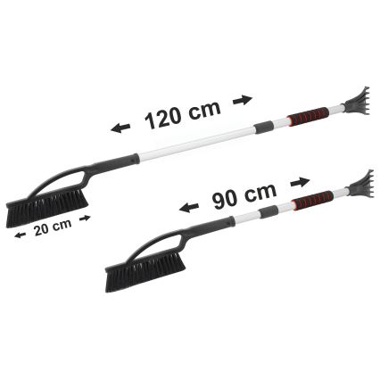 Teleskopická škrabka na auto se smetáčkem 120 cm černá/bílá