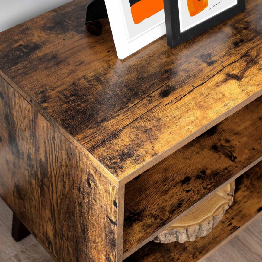 Televizní stolek BASTOR 140x40 cm hnědá/černá