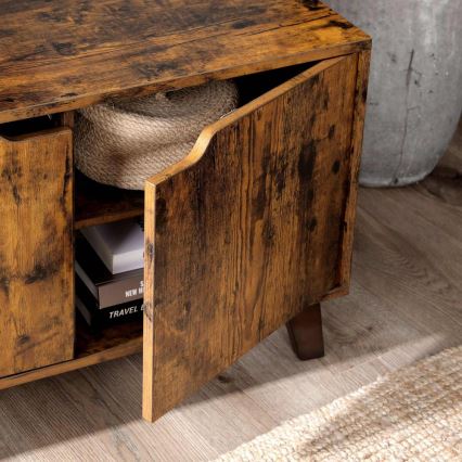 Televizní stolek BASTOR 140x40 cm hnědá/černá