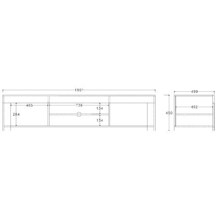 Televizní stolek FINERA bílá