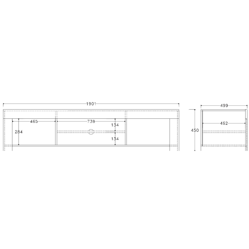 Televizní stolek FINERA bílá