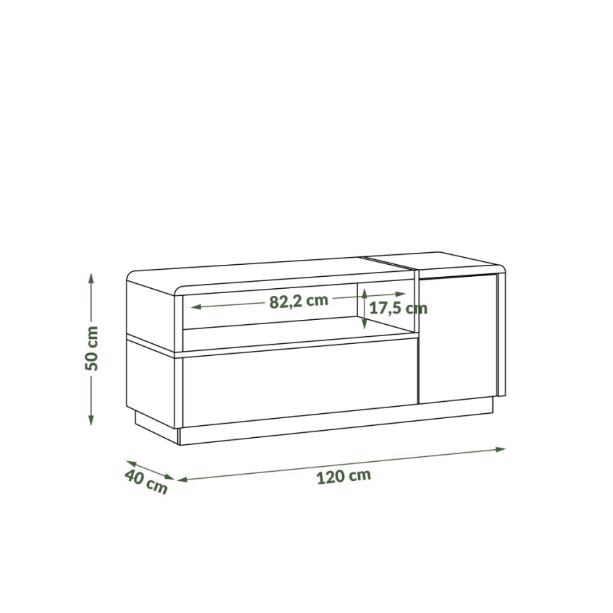 Televizní stolek FRED 120x40 cm antracit/dub artisan
