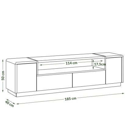 Televizní stolek FRED 185x40 cm antracit/dub artisan