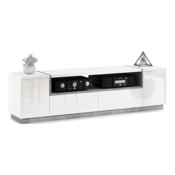 Televizní stolek FRED 185x40 cm bílá/šedá