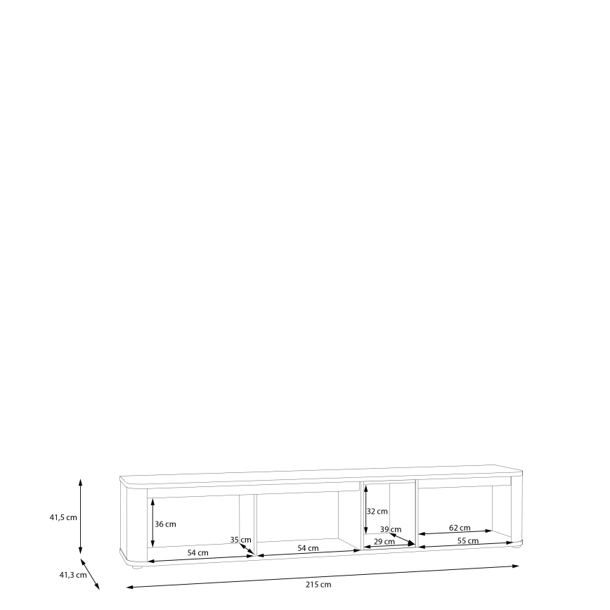 Televizní stolek INAR černá/hnědá