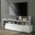 Televizní stolek LENOR bílá/šedá beton