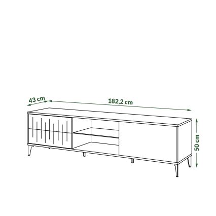 Televizní stolek se zásuvkami RONJA 182x43 cm taupe/černá