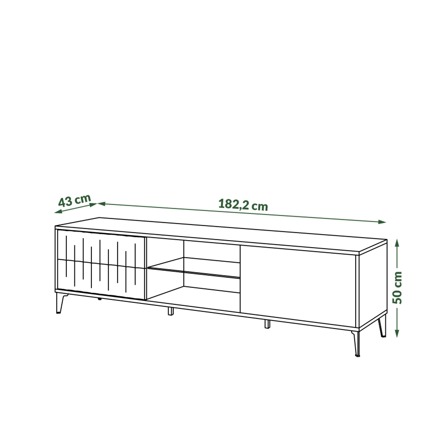 Televizní stolek se zásuvkami RONJA 182x43 cm taupe/černá