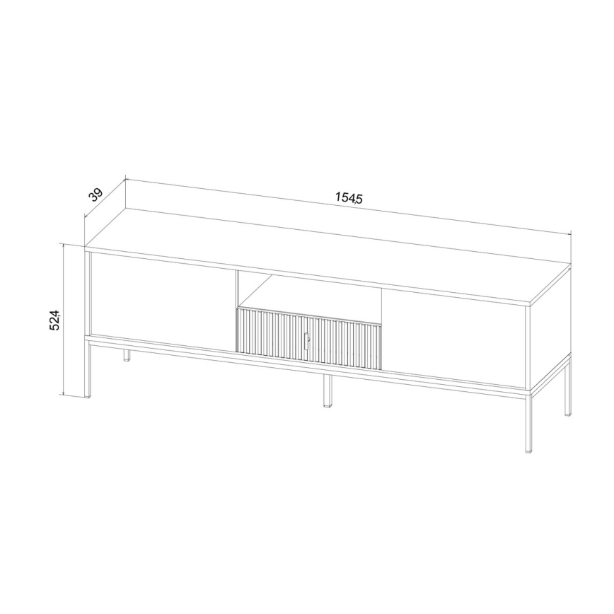 Televizní stolek SUE 155x39 cm zelená/černá