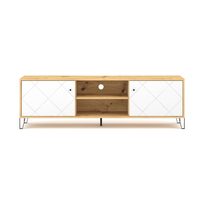 Televizní stolek SULA 184x40 cm dub artisan/bílá