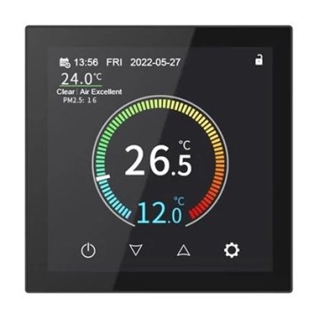 Termostat pro podomítkovou instalaci 230V černá Wi-Fi Tuya