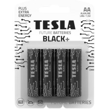 Tesla Batteries - 4 ks Alkalická baterie AA BLACK+ 1,5V