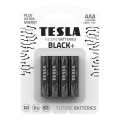 Tesla Batteries - 4 ks Alkalická baterie AAA BLACK+ 1,5V 1200 mAh