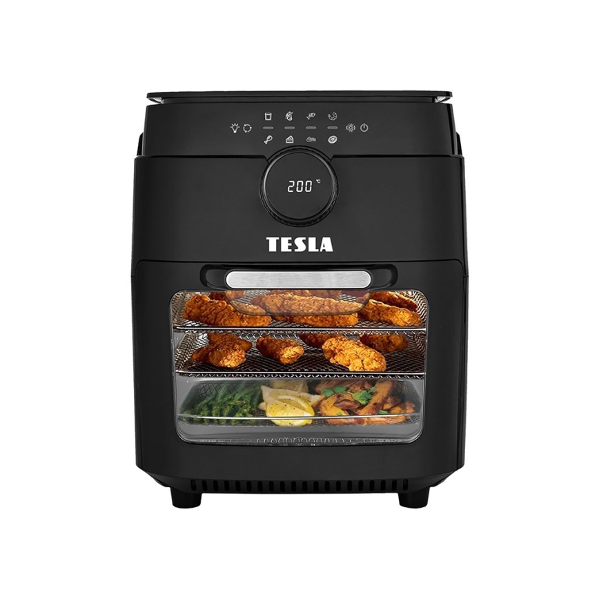 TESLA Electronics AirCook & Grill - Chytrá multifunkční digitální horkovzdušná fritéza 12 l 1800W/230V Wi-Fi
