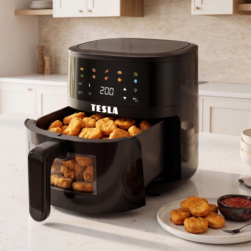 TESLA Electronics AirCook - Horkovzdušná fritéza 4,4 l 1450W/230V černá