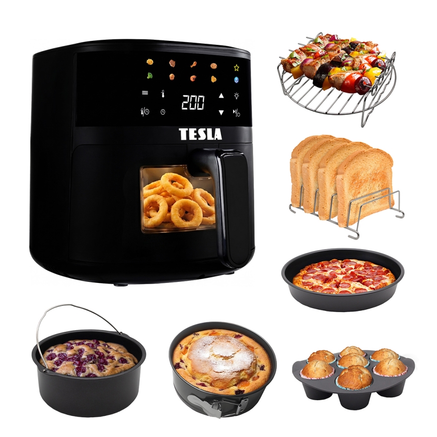 TESLA Electronics AirCook - Horkovzdušná fritéza 4,4 l 1450W/230V černá