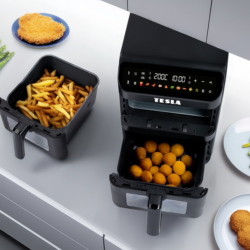 TESLA Electronics AirCook - Multifunkční digitální horkovzdušná fritéza 11 l 2800W/230V černá