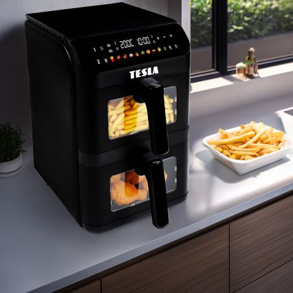 TESLA Electronics AirCook - Multifunkční digitální horkovzdušná fritéza 11 l 2800W/230V černá