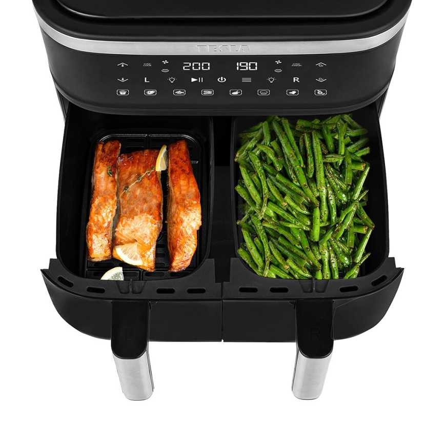 TESLA Electronics AirCook - Multifunkční duální digitální horkovzdušná fritéza 7,6 l 2850W/230V